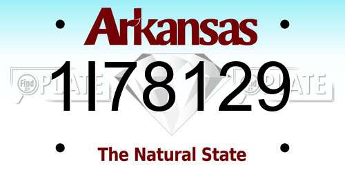 1I78129 Arkansas License Plate