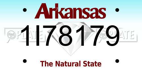 1I78179 Arkansas License Plate