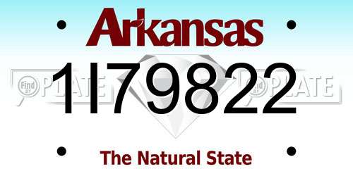 1I79822 Arkansas License Plate