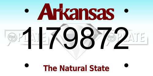 1I79872 Arkansas License Plate