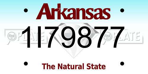 1I79877 Arkansas License Plate
