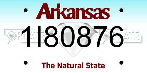 1I80876 Arkansas License Plate
