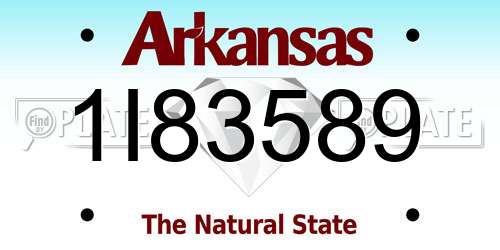 1I83589 Arkansas License Plate