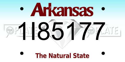 1I85177 Arkansas License Plate