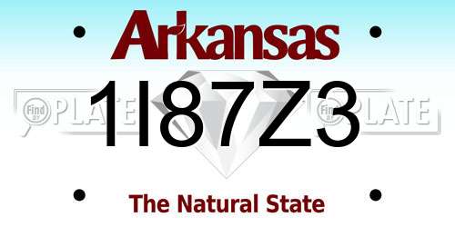 1I87Z3 Arkansas License Plate