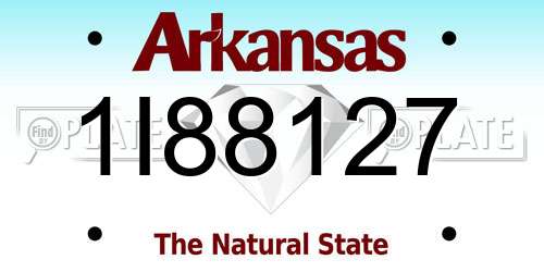 1I88127 Arkansas License Plate