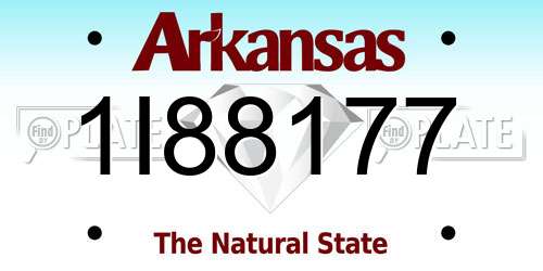 1I88177 Arkansas License Plate