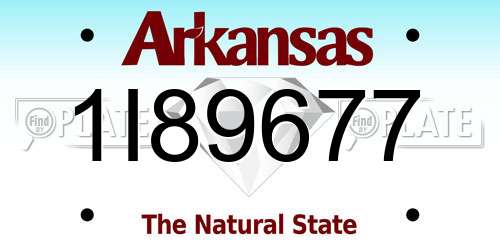 1I89677 Arkansas License Plate