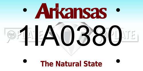 1IA0380 Arkansas License Plate