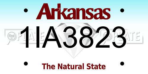 1IA3823 Arkansas License Plate