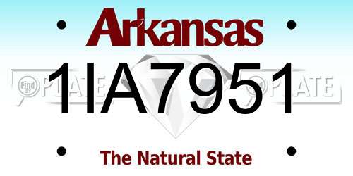 1IA7951 Arkansas License Plate