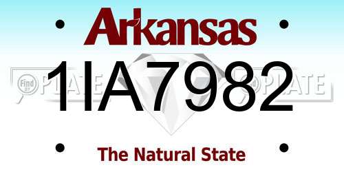 1IA7982 Arkansas License Plate