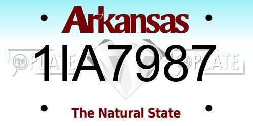 1IA7987 Arkansas License Plate