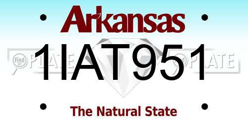 1IAT951 Arkansas License Plate