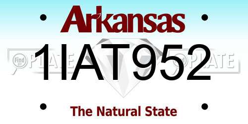 1IAT952 Arkansas License Plate