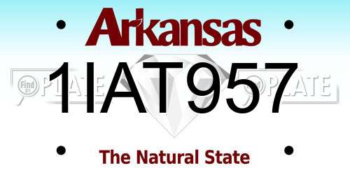 1IAT957 Arkansas License Plate