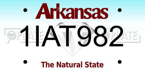 1IAT982 Arkansas License Plate