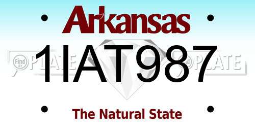 1IAT987 Arkansas License Plate
