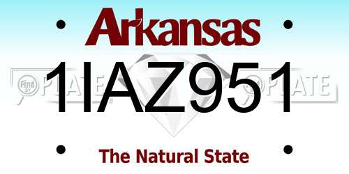 1IAZ951 Arkansas License Plate