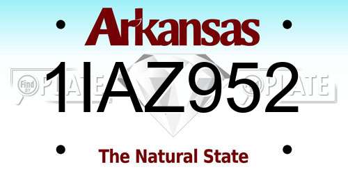 1IAZ952 Arkansas License Plate