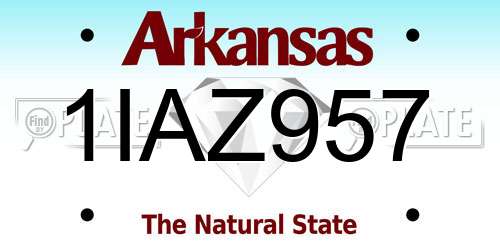 1IAZ957 Arkansas License Plate