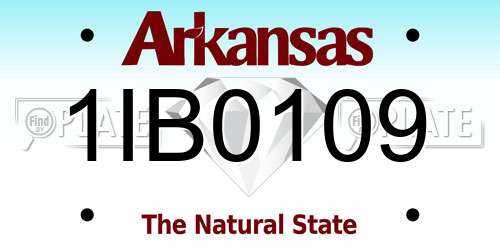 1IB0109 Arkansas License Plate