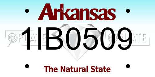 1IB0509 Arkansas License Plate