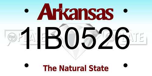 1IB0526 Arkansas License Plate