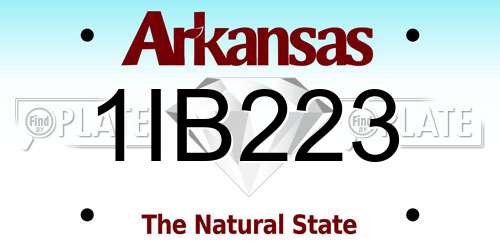 1IB223 Arkansas License Plate
