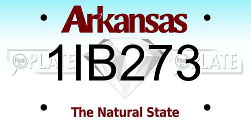 1IB273 Arkansas License Plate