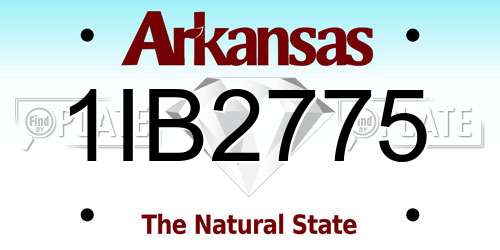 1IB2775 Arkansas License Plate