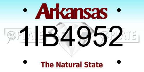 1IB4952 Arkansas License Plate