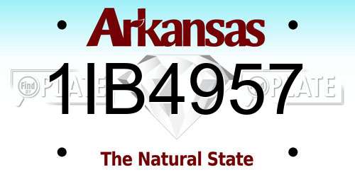 1IB4957 Arkansas License Plate