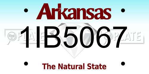 1IB5067 Arkansas License Plate