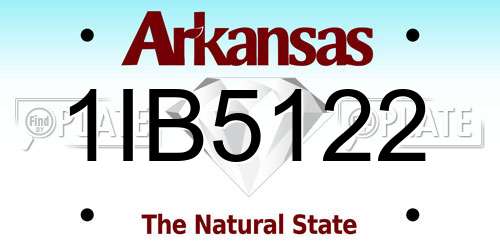 1IB5122 Arkansas License Plate