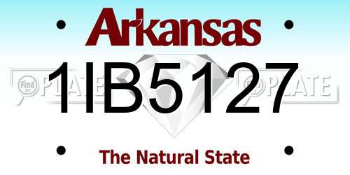 1IB5127 Arkansas License Plate