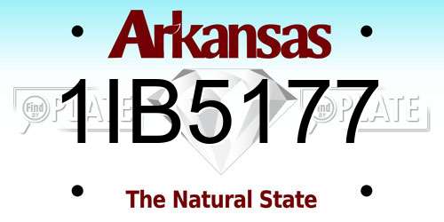 1IB5177 Arkansas License Plate