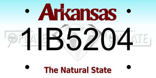 1IB5204 Arkansas License Plate