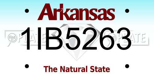 1IB5263 Arkansas License Plate