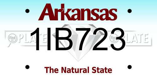 1IB723 Arkansas License Plate