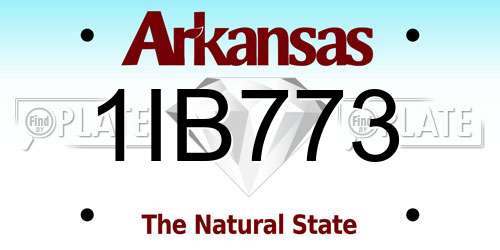 1IB773 Arkansas License Plate