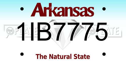 1IB7775 Arkansas License Plate