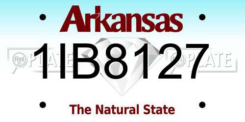 1IB8127 Arkansas License Plate