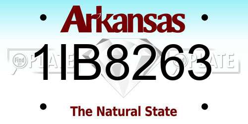 1IB8263 Arkansas License Plate