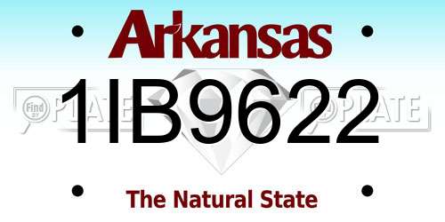 1IB9622 Arkansas License Plate