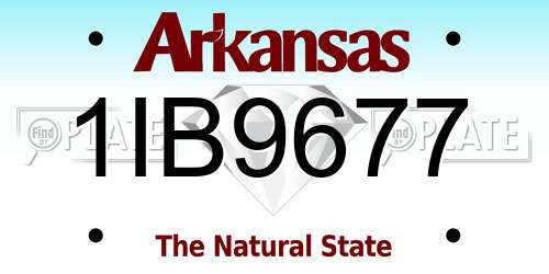 1IB9677 Arkansas License Plate