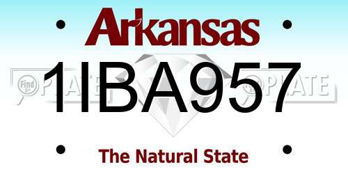 1IBA957 Arkansas License Plate