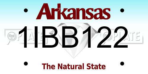 1IBB122 Arkansas License Plate