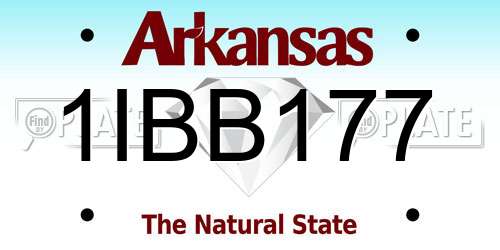 1IBB177 Arkansas License Plate