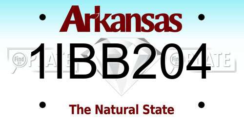1IBB204 Arkansas License Plate